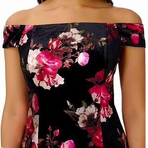 PREMIER AMOUR FLORAL OFF THE SHOULDER SHEATH DRESS 16 NWT